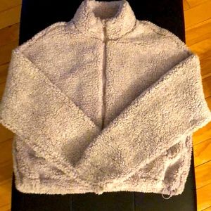 Garage Sherpa Zip Jacket-Light Lavender-Size Medium